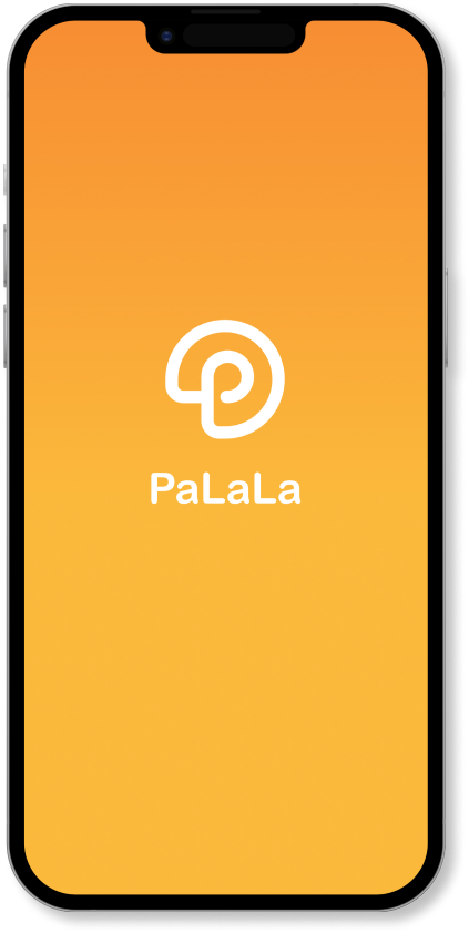 An orange splash page of a navigation app